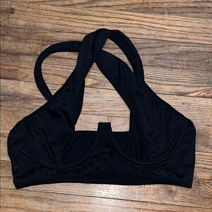 Black Women's cross front cropped tank top 1xl shein